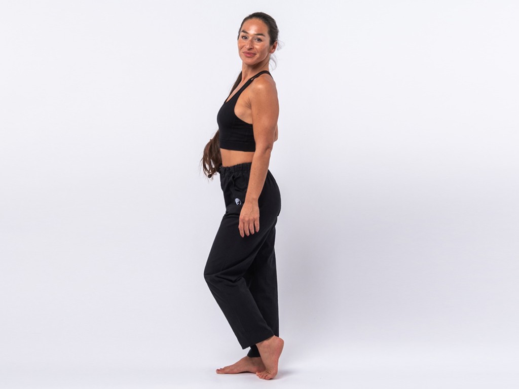 Pantalon de Tai Chi H/F Pavita - 100% coton Bio Noir