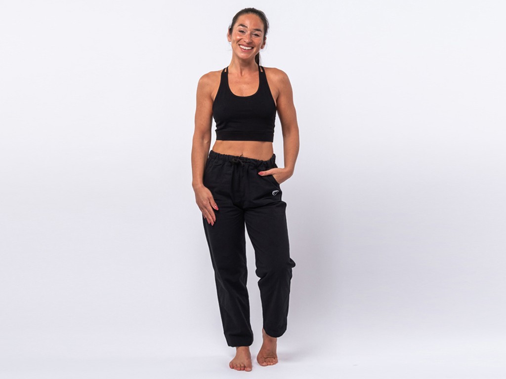 Pantalon de Tai Chi H/F Pavita - 100% coton Bio Noir