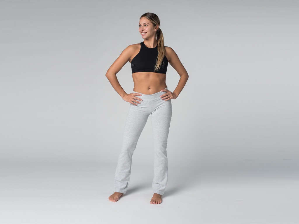 Eleganti pantaloni da yoga - 95% cotone biologico e 5% elastan Grigio