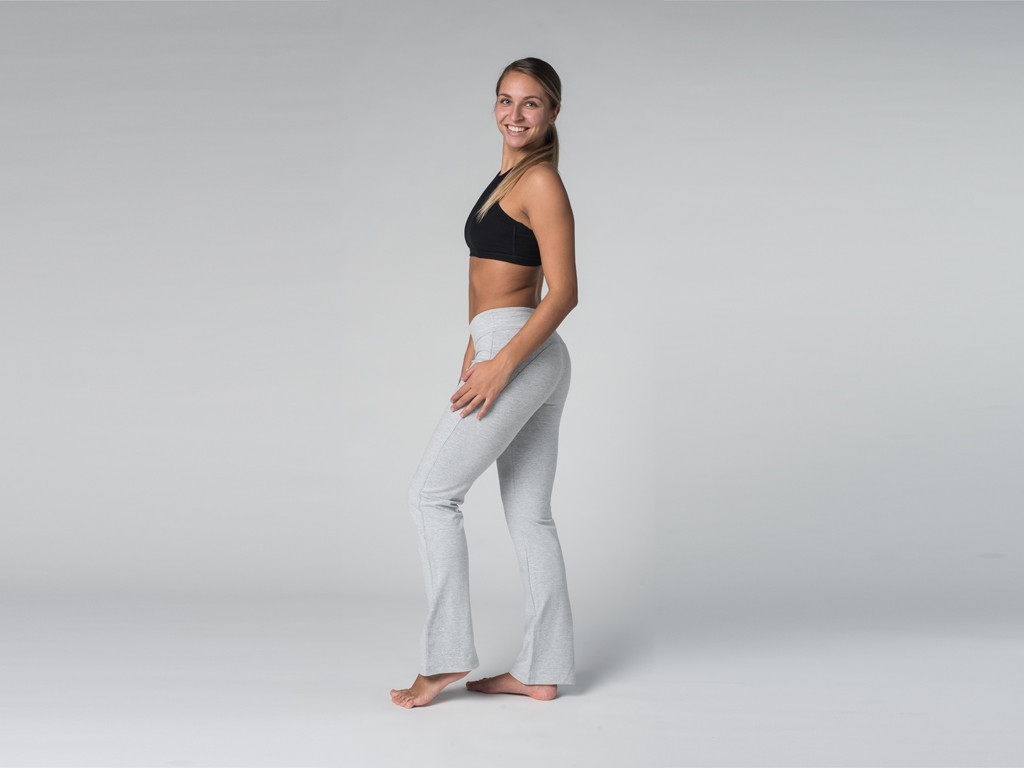 Chic yoga trousers – 95% Organic cotton and 5% Lycra Grey