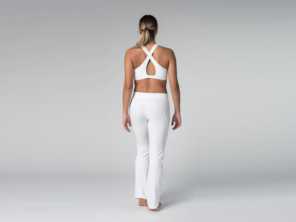 Pantalon de yoga Chic - 95% coton Bio et 5% Lycra Blanc