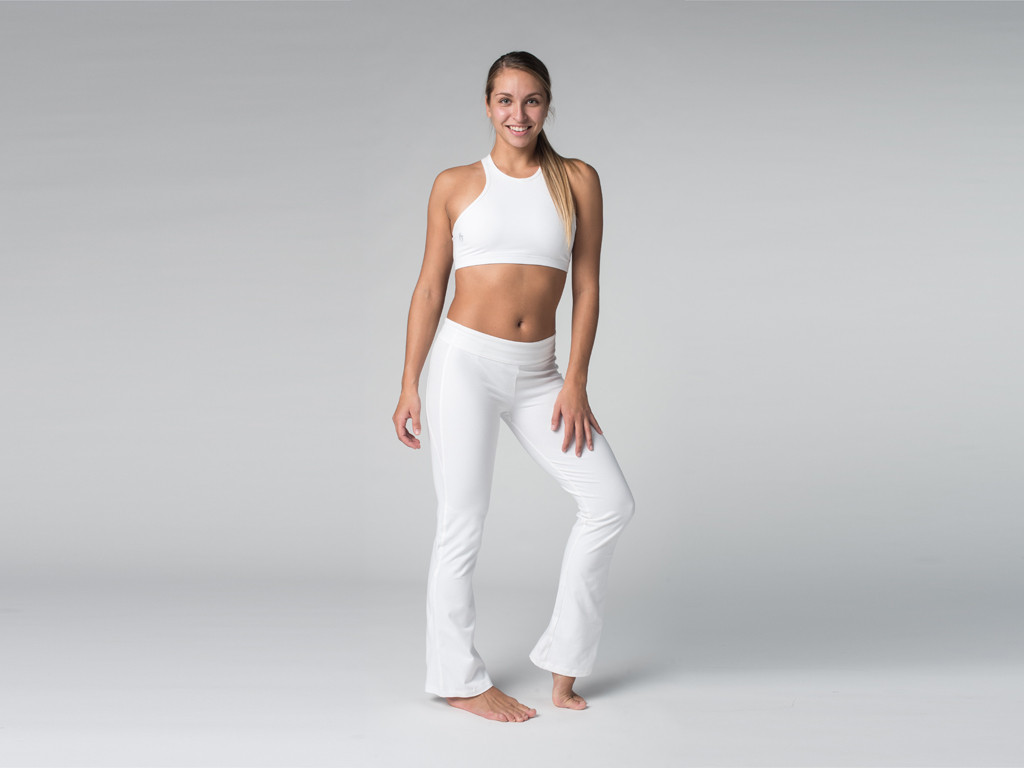 Pantalon de yoga Chic - 95% coton Bio et 5% Lycra Blanc