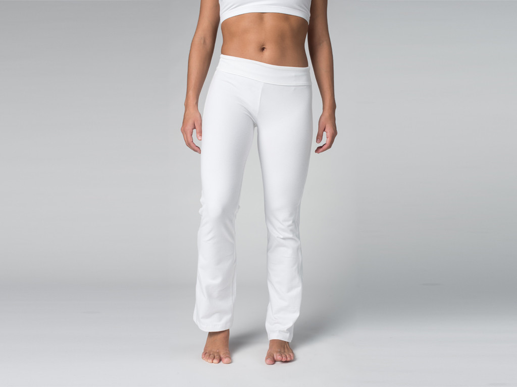 Pantalon de yoga Chic - 95% coton Bio et 5% Lycra Blanc