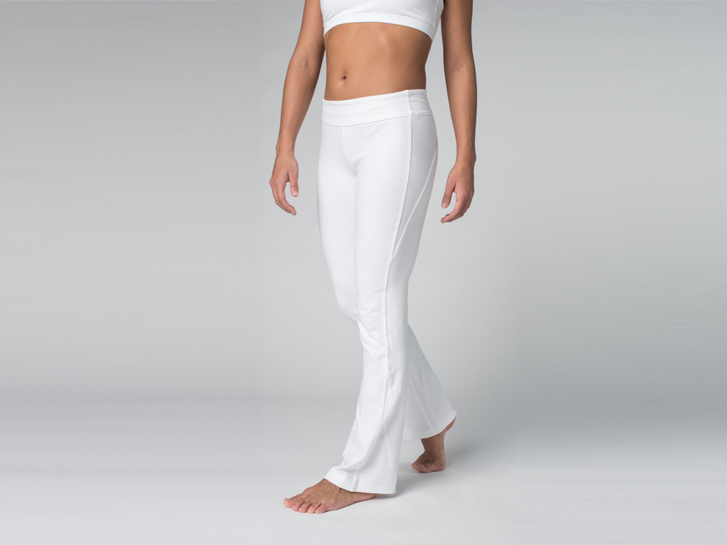 Pantalon de yoga Chic - 95% coton Bio et 5% Lycra Blanc