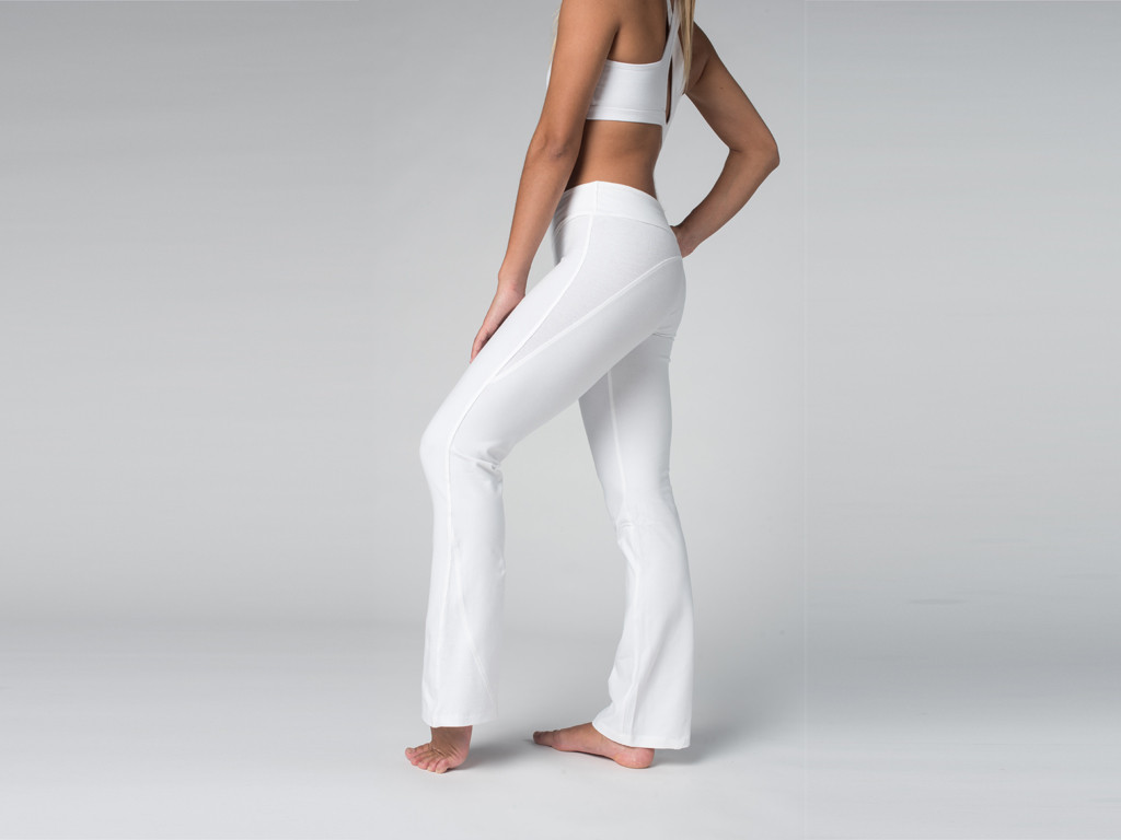 Pantalon de yoga Chic - 95% coton Bio et 5% Lycra Blanc
