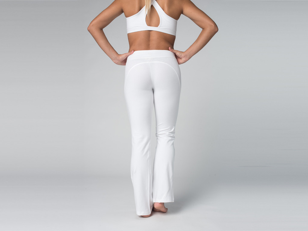 Pantalon de yoga Chic - 95% coton Bio et 5% Lycra Blanc