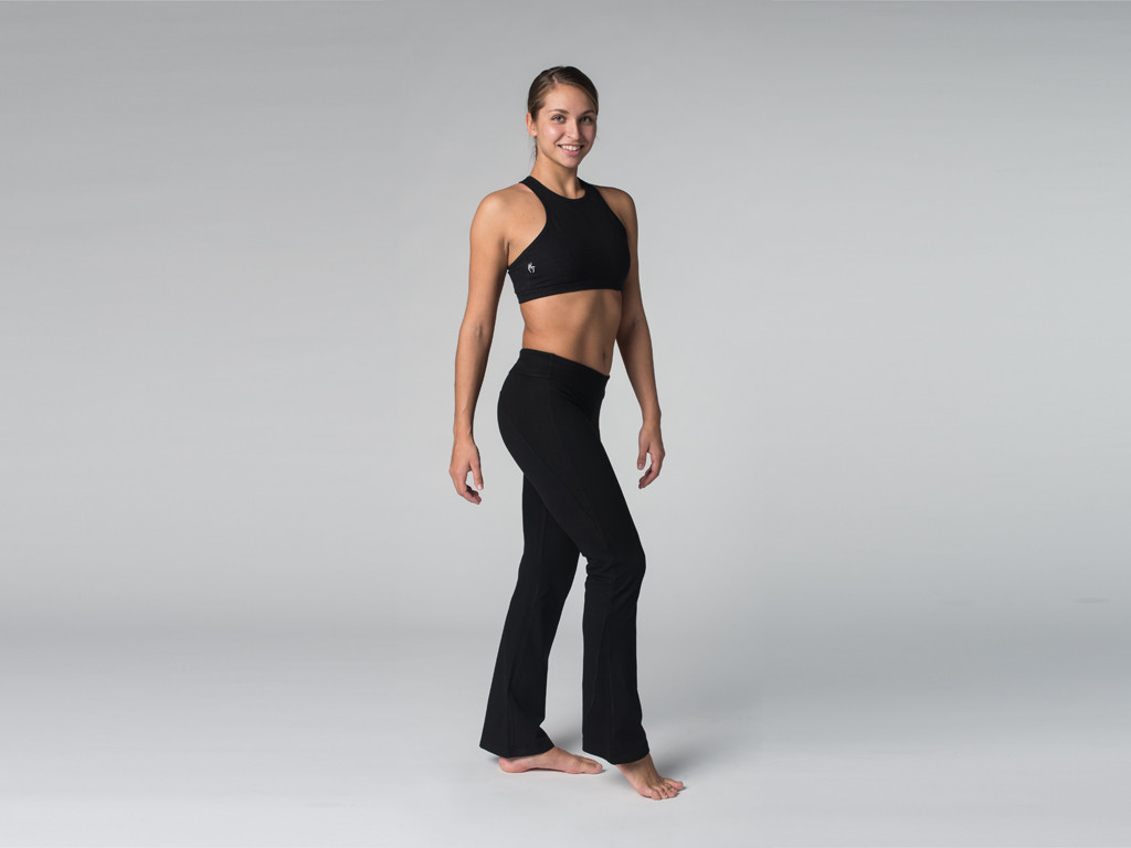 Pantalones de yoga elegantes: 95 % algodón orgánico y 5 % elastano. Negro