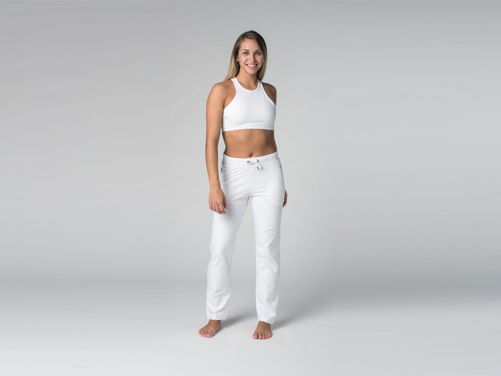 Pantalon de yoga femme Confort - Bio Blanc - Vêtements de yoga
