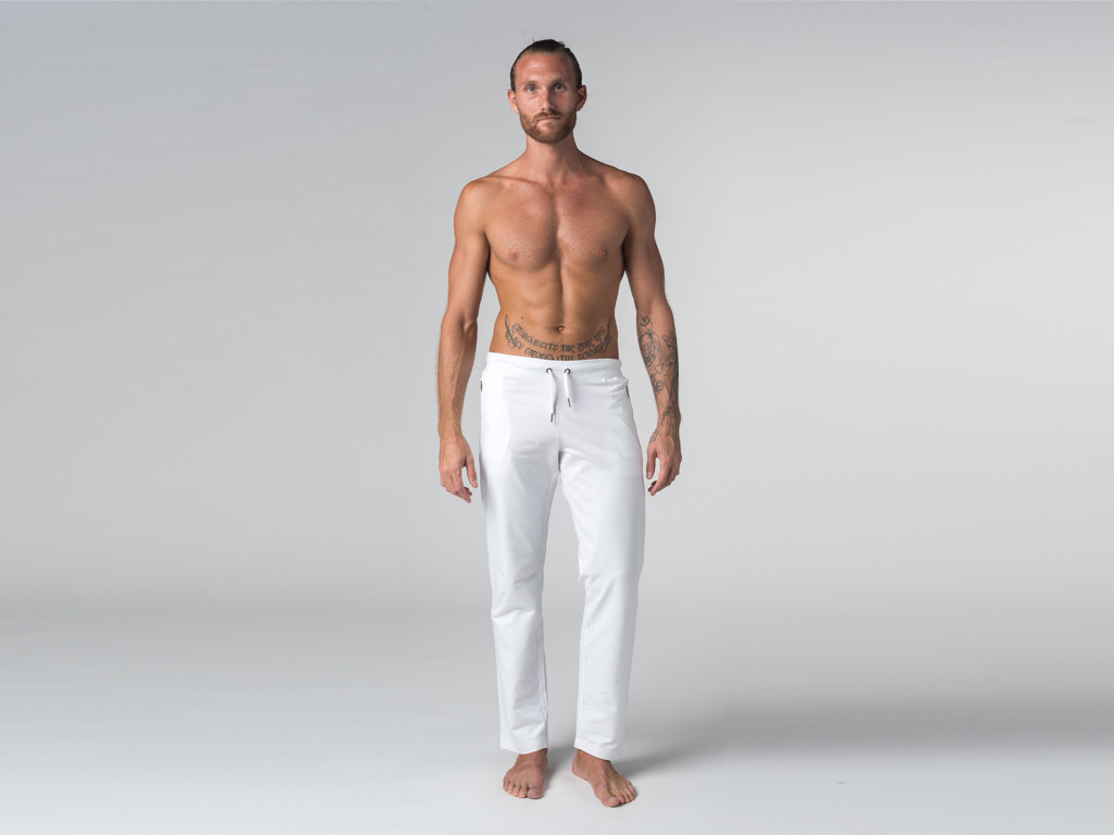 Pantalon de yoga Confort homme - Coton Bio Blanc