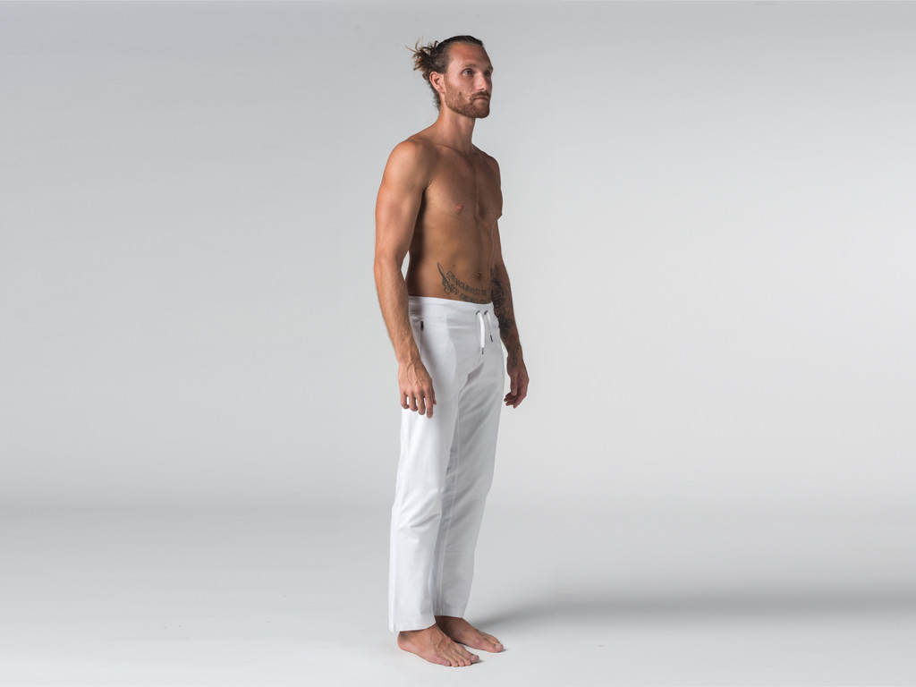 Calça masculina de yoga Comfort - Algodão Orgânico Branco