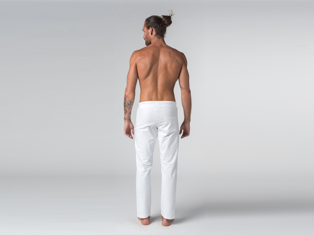 Pantalon de yoga Confort homme - Coton Bio Blanc