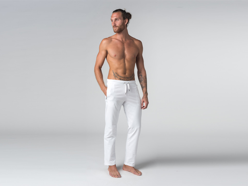 Pantalon de yoga Confort homme - Coton Bio Blanc