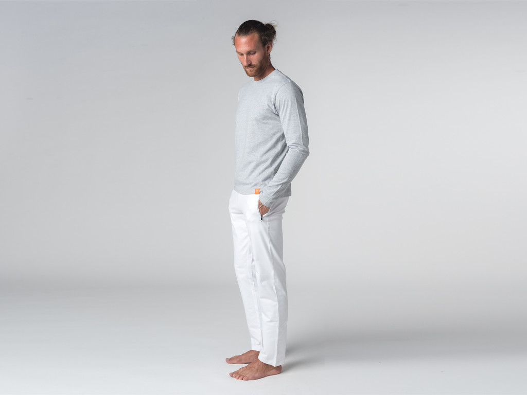 Pantalon de yoga Confort homme - Coton Bio Blanc