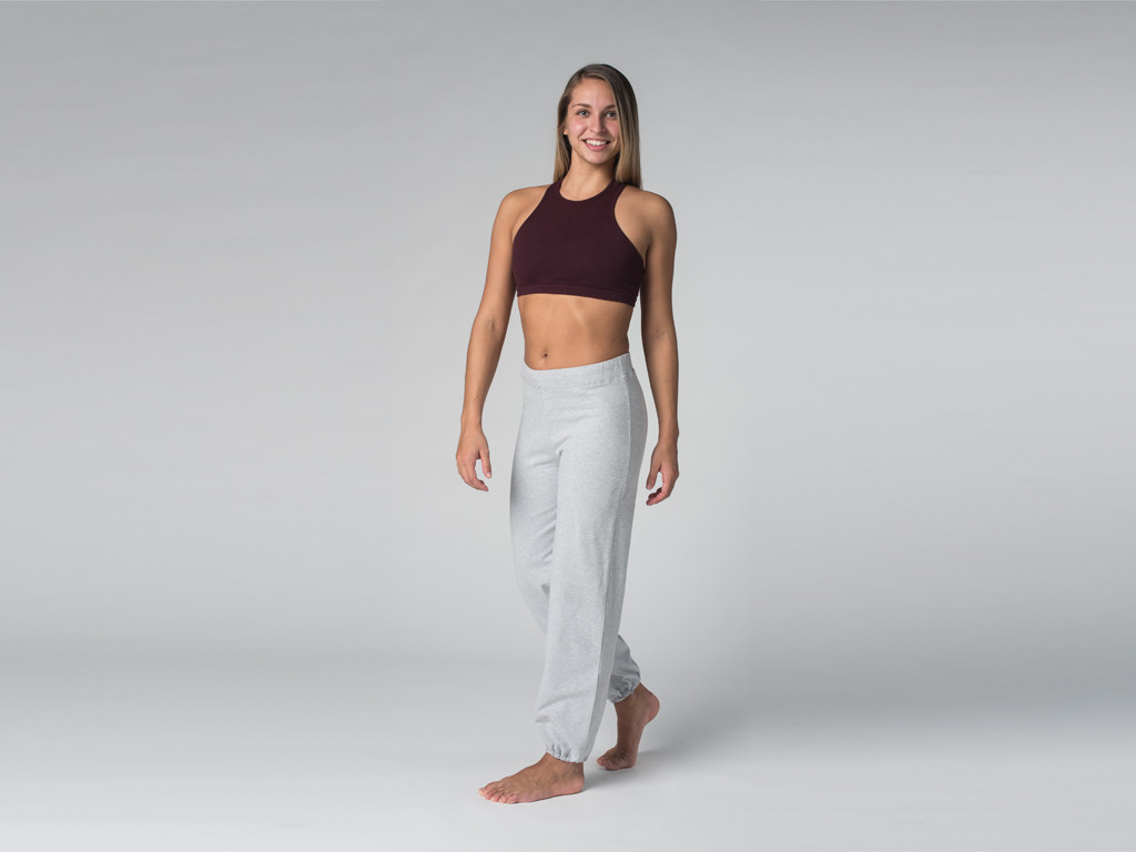 Coole Yogahose – 95 % Bio-Baumwolle und 5 % Lycra Grau