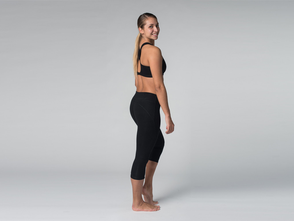 Pantalon de yoga Corsaire CAPRI 95% coton Bio et 5% Lycra Noir - Fin de Serie