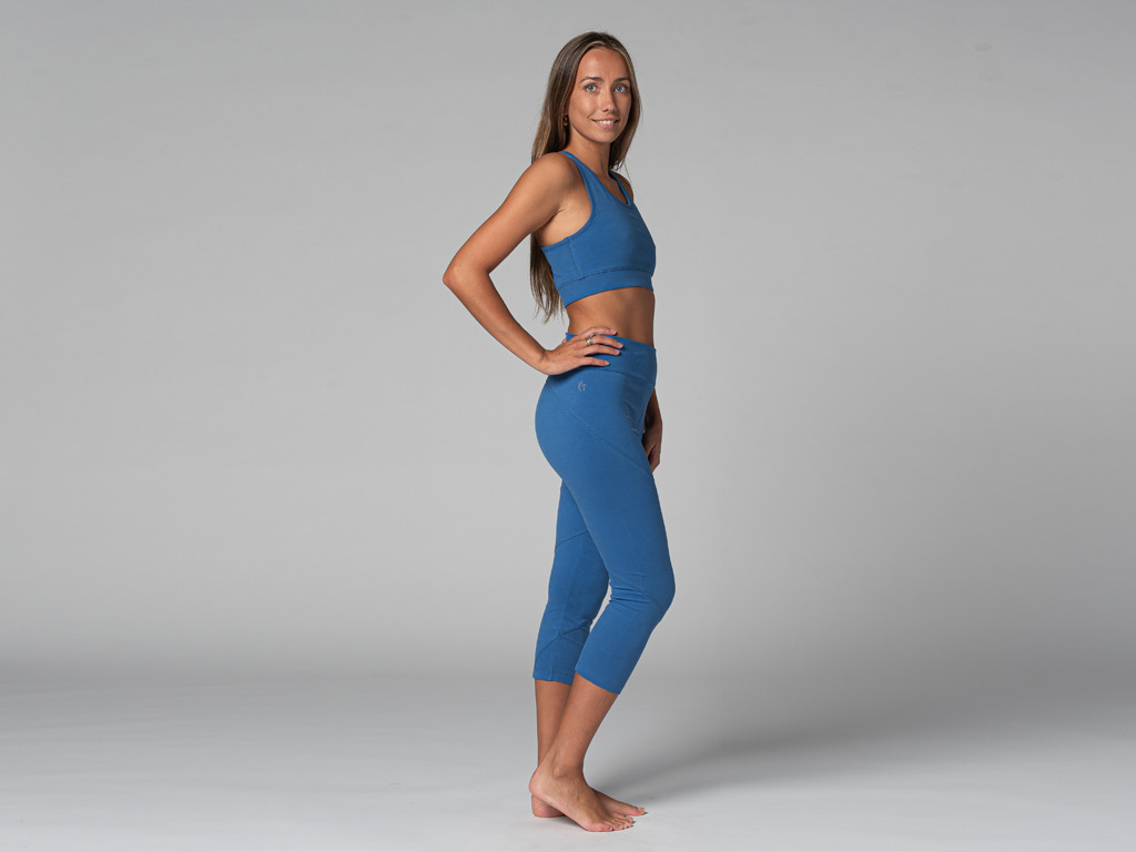 Pantalon de yoga Corsaire - Bio Bleu Chaud
