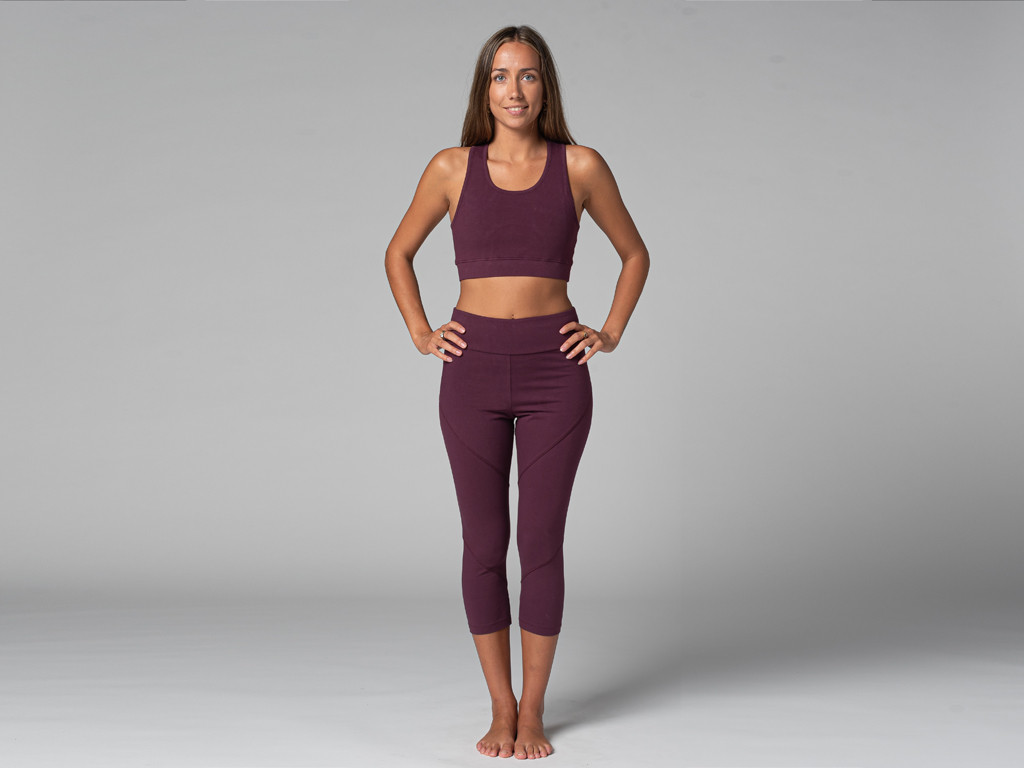 Pantalon de yoga Corsaire - Bio Prune
