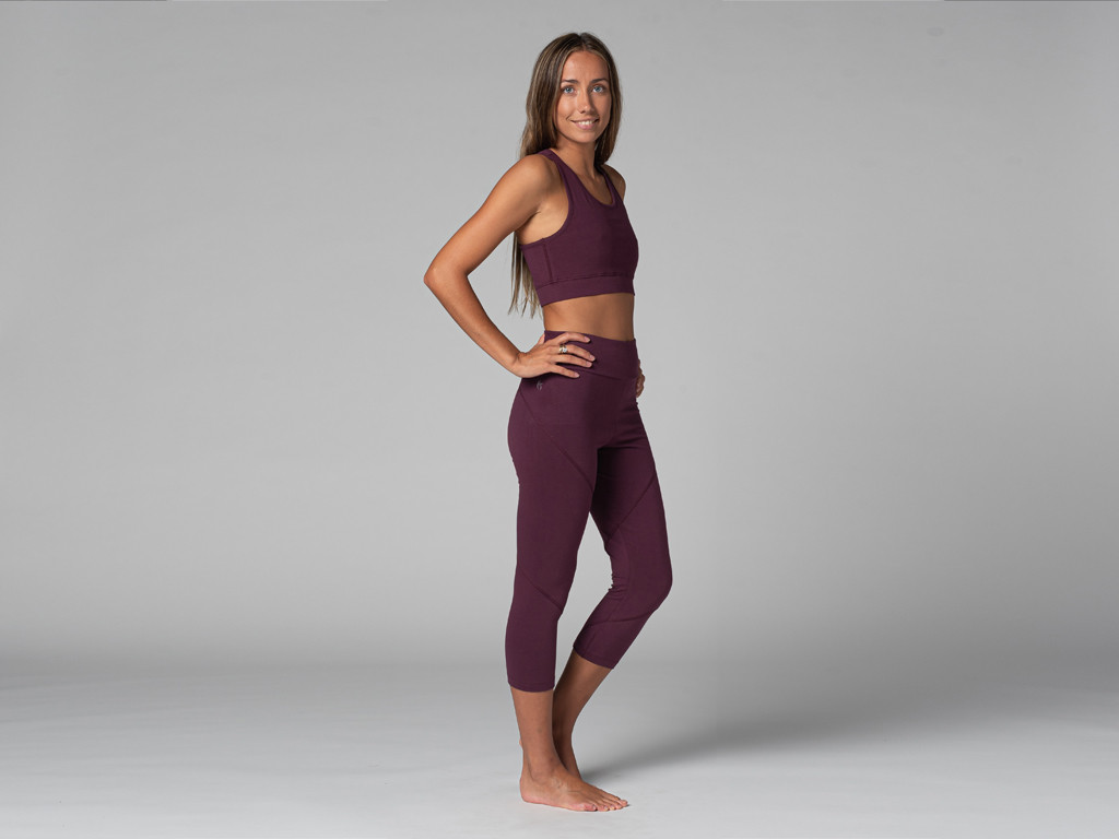 Pantalon de yoga Corsaire - Bio Prune