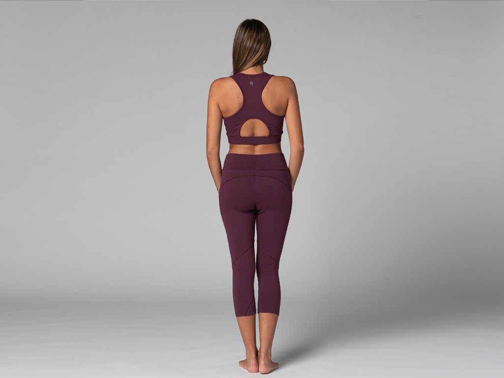 Pantalon de yoga Corsaire - Bio Prune