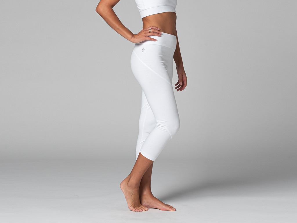 Pantalon de yoga Corsaire - Bio Blanc