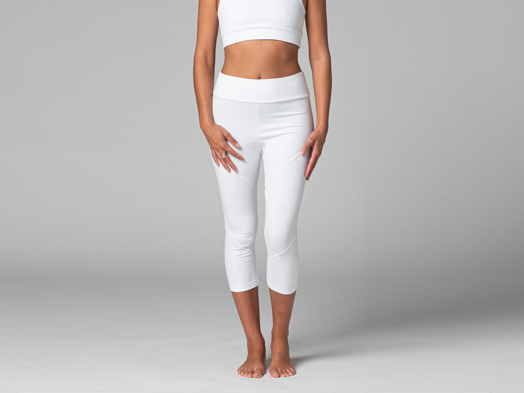 Pantalon de yoga Corsaire - Bio Blanc
