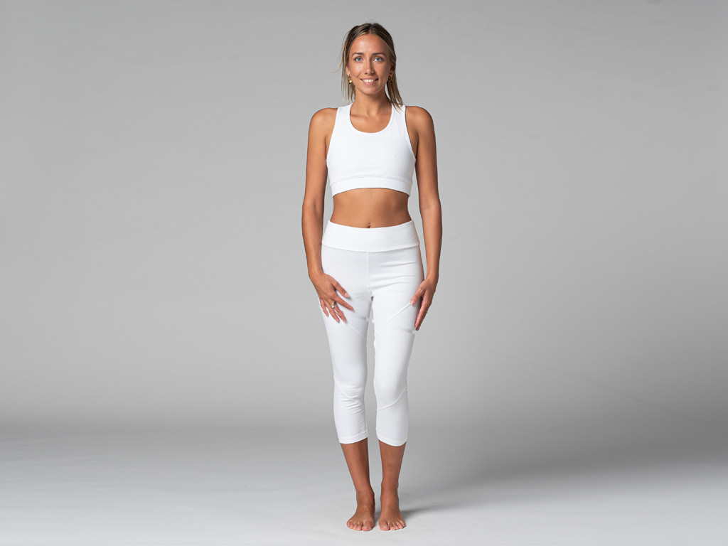 Pantalon de yoga Corsaire - Bio Blanc