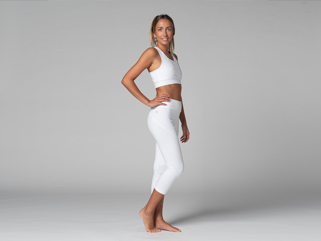 Pantalon de yoga Corsaire - Bio Blanc