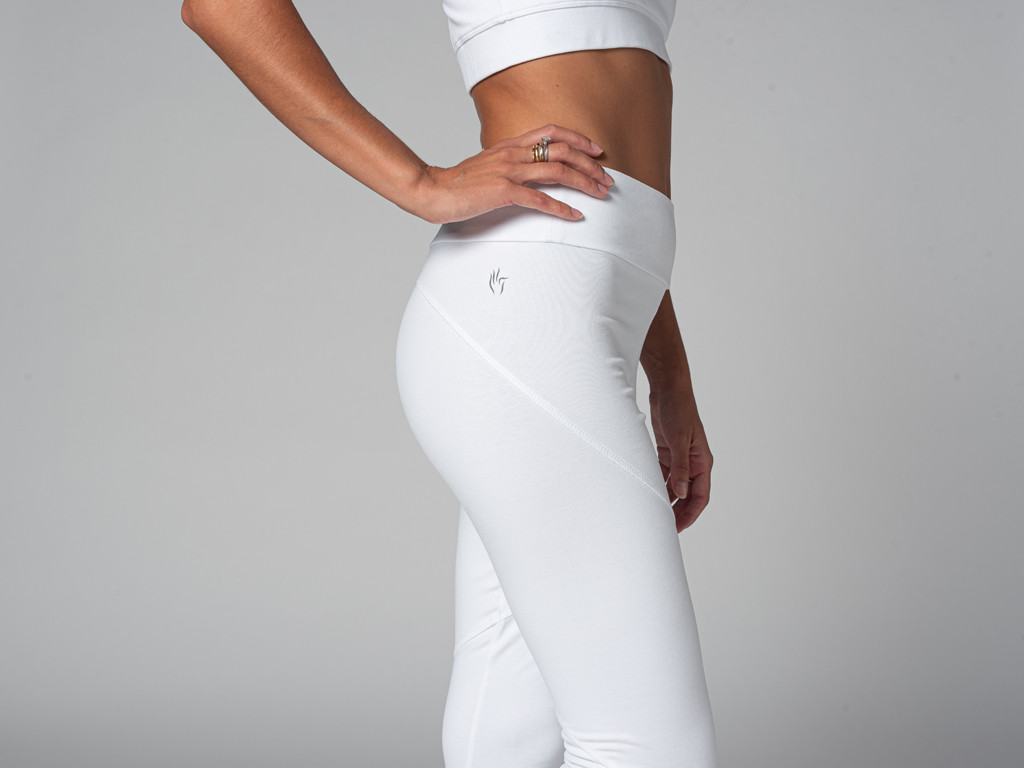 Pantalon de yoga Corsaire - Bio Blanc