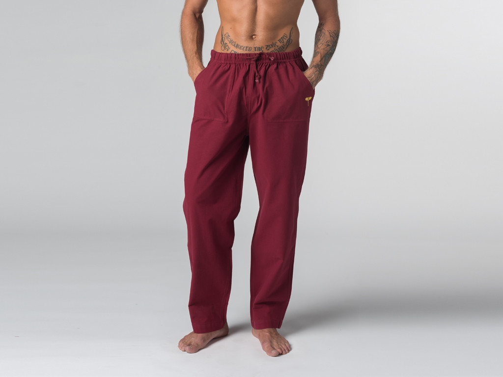 Pantaloni da yoga con occhio di Buddha Bordeaux