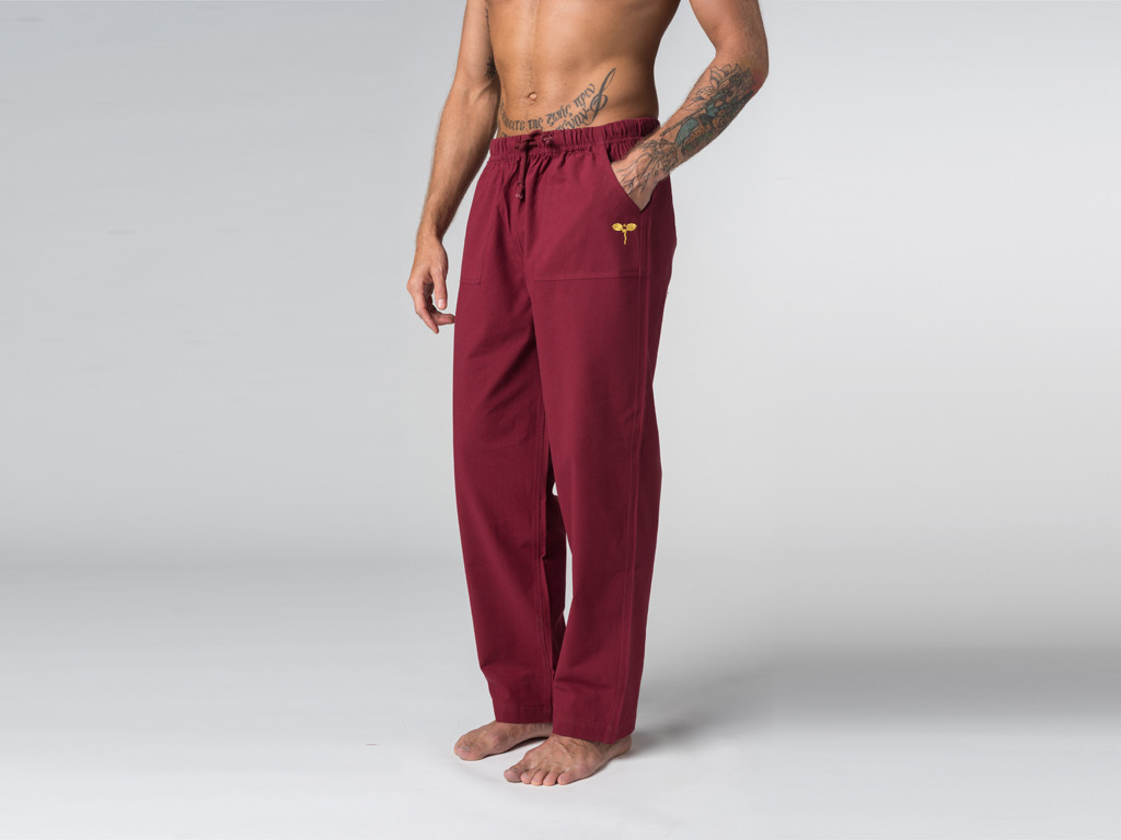 Pantalón de práctica Yoga & Tai Chi Burdeos