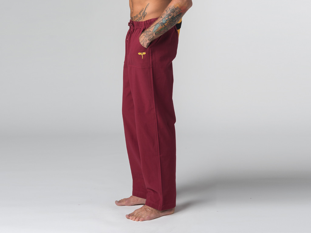 Pantaloni da yoga con occhio di Buddha Bordeaux