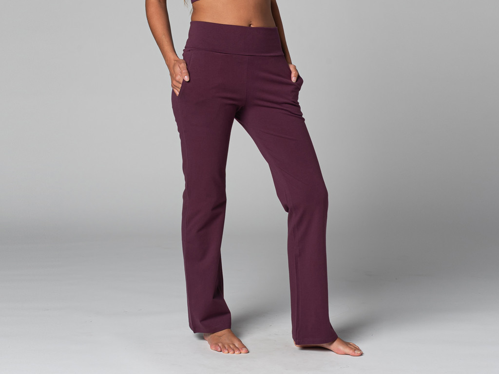 Pantaloni da yoga comodi da donna - Biologici Prugna