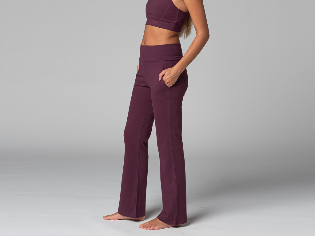 Pantalon de yoga femme Confort - Bio Prune