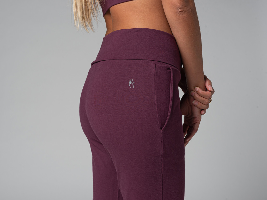 Pantaloni da yoga comodi da donna - Biologici Prugna