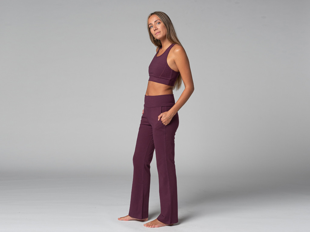 Pantalon de yoga femme Confort - Bio Prune
