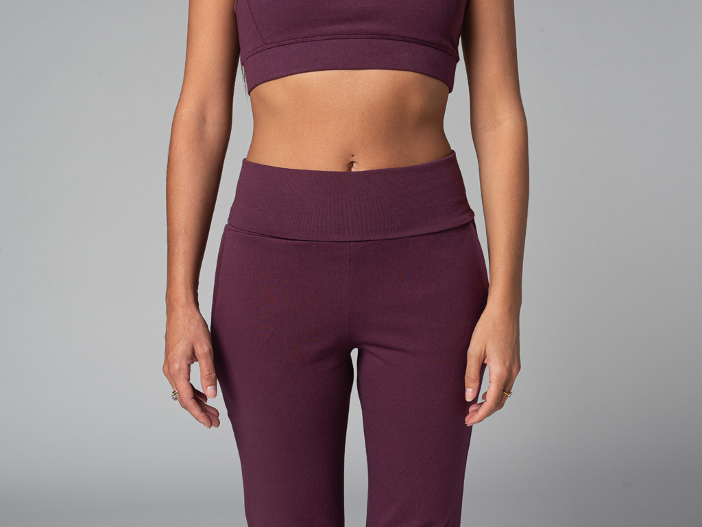 Pantalon de yoga femme Confort - Bio Prune