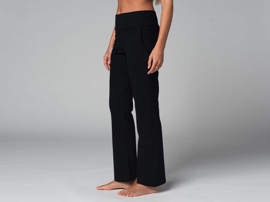 Pantalon de yoga femme Confort - Bio Noir