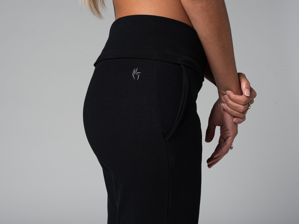 Pantalon de yoga femme Confort - Bio Noir