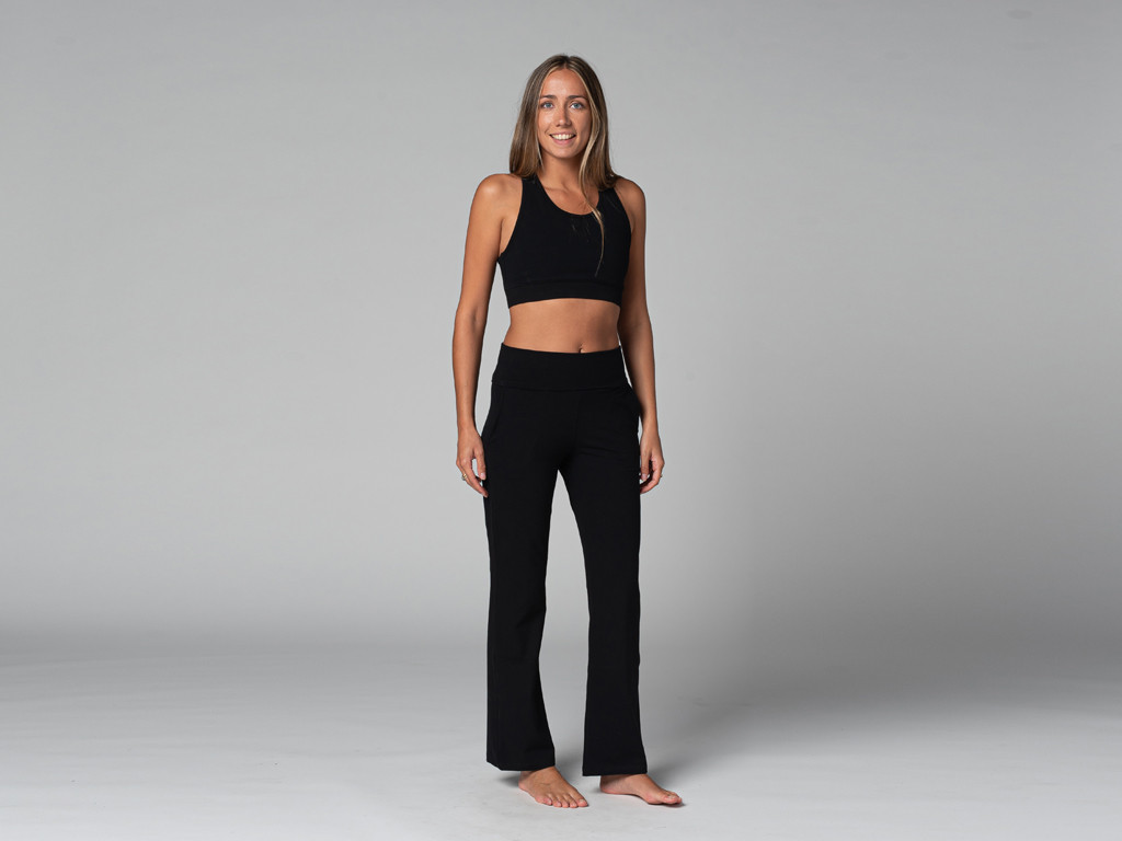 Pantalon de yoga femme Confort - Bio Noir
