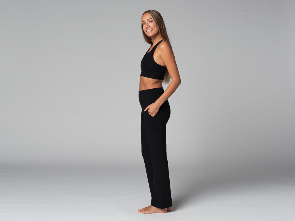 Pantalon de yoga femme Confort - Bio Noir