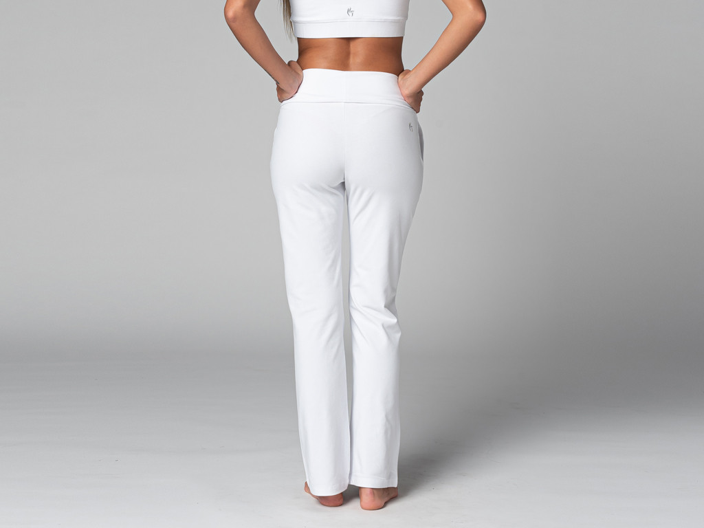 Pantalon de yoga femme Confort - Bio Blanc