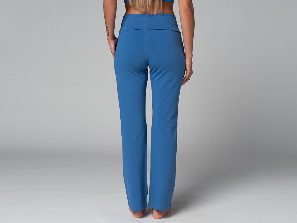 Pantalon de yoga femme Confort - Bio Bleu Chaud