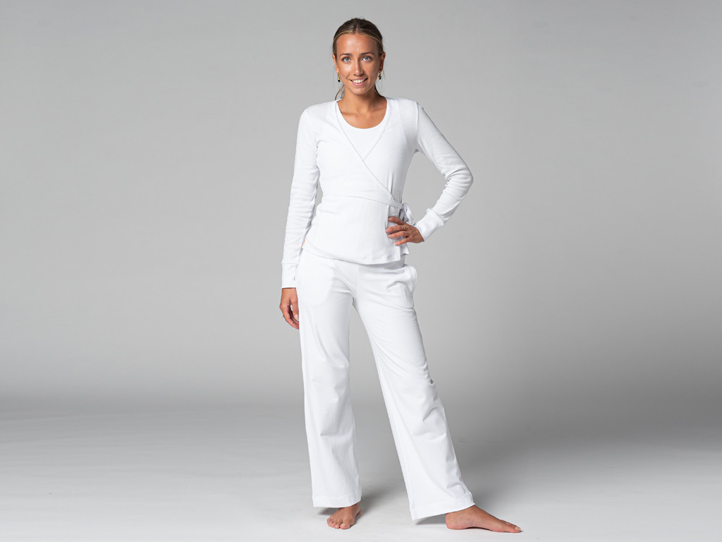 Pantalon de yoga Femme Jazzy - Bio Blanc
