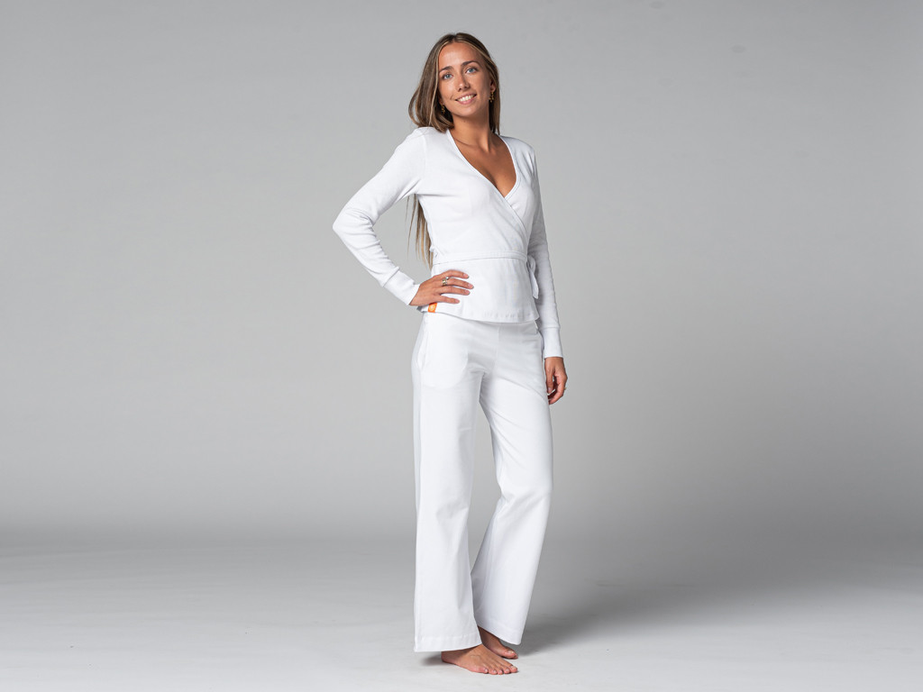 Pantalon de yoga Femme Jazzy - Bio Blanc