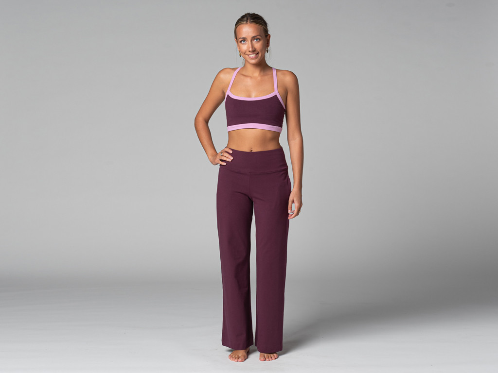 Pantaloni da yoga da donna Jazzy - biologici Prugna