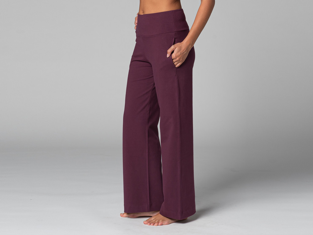 Pantaloni da yoga da donna Jazzy - biologici Prugna