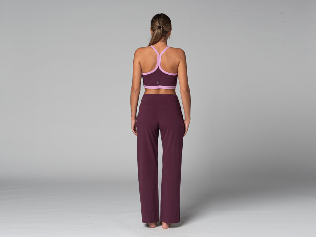 Pantaloni da yoga da donna Jazzy - biologici Prugna
