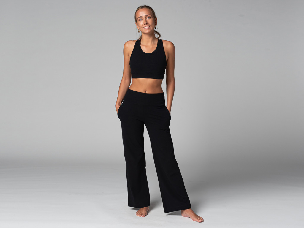Jazzy Yogahosen für Damen – Bio Schwarz