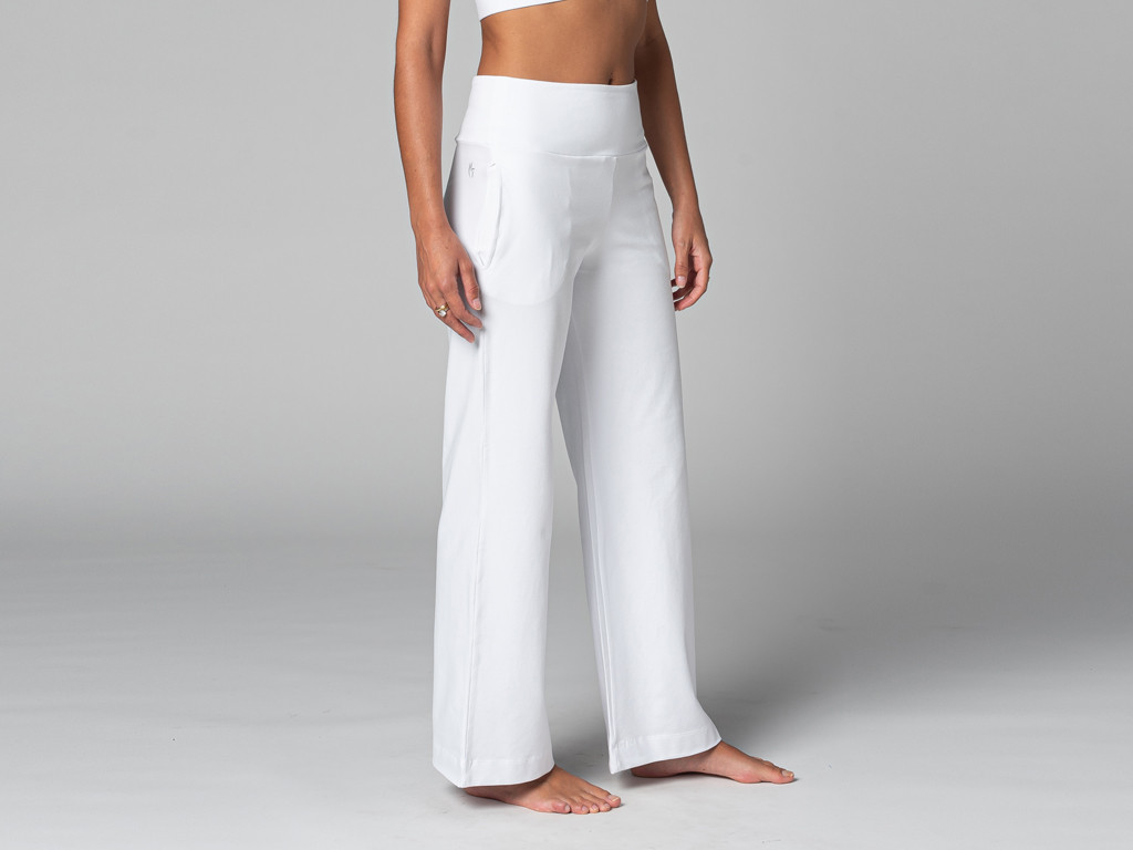 Women's Jazzy Yoga Pants - Organic White