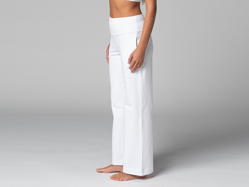 Pantalon de yoga Femme Jazzy - Bio Blanc